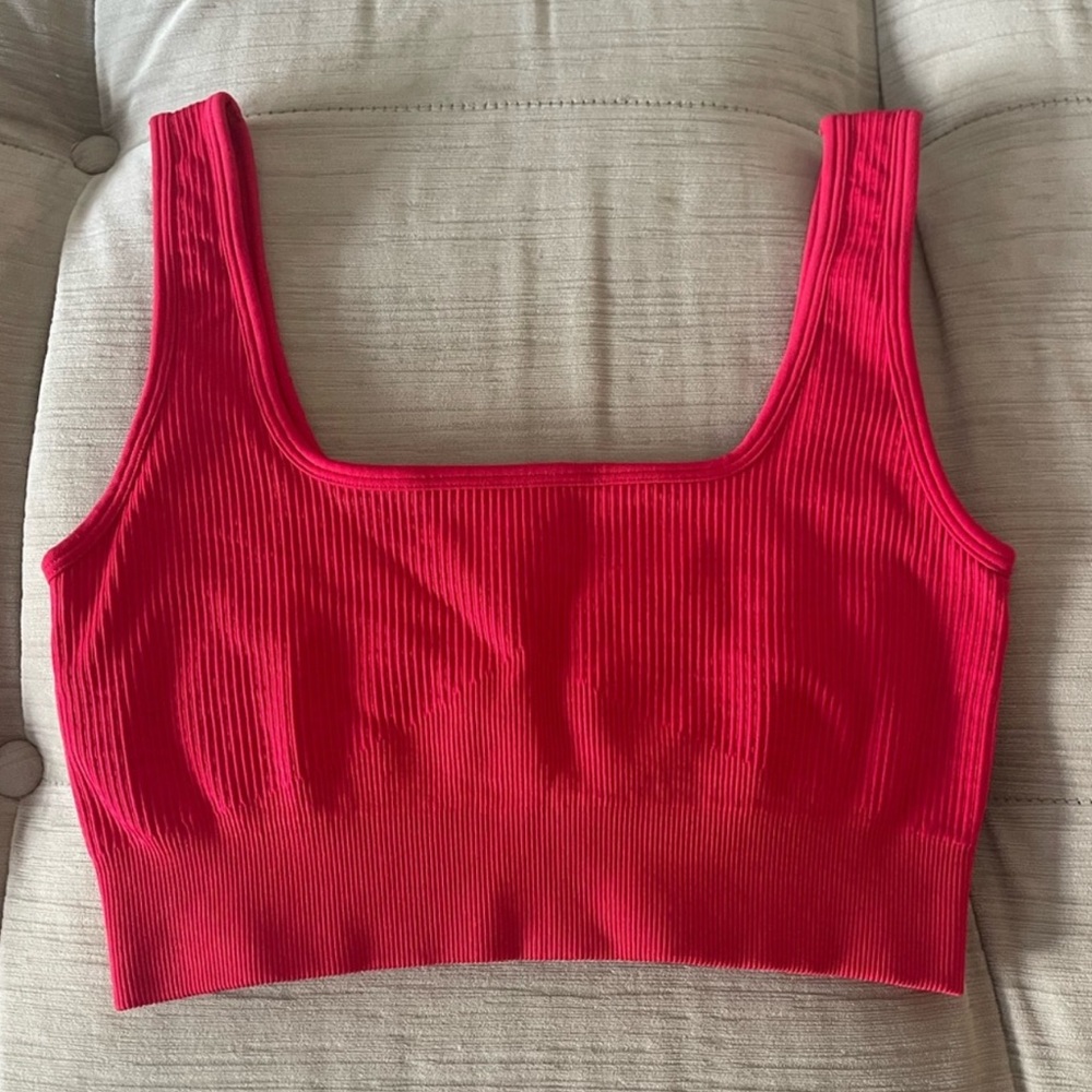 Amazon Ribbed Red Bra / Crop Top